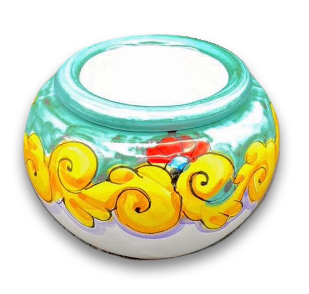 Caspò a testina in ceramica di Vietri