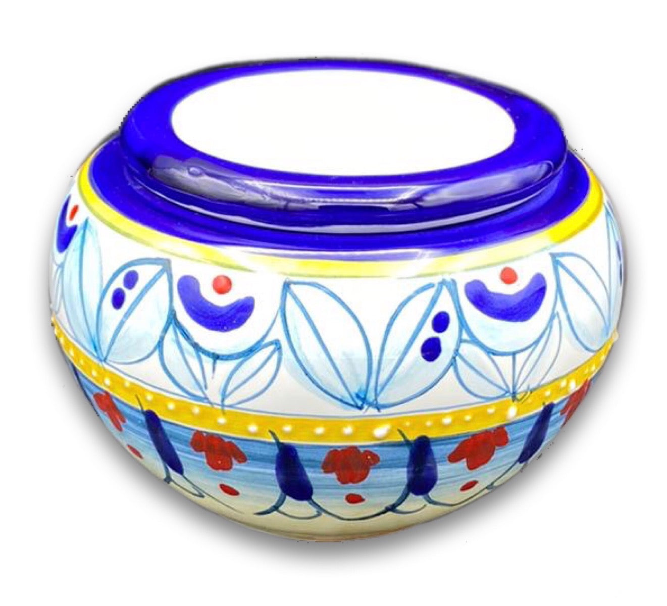 Caspò a testina in ceramica di Vietri