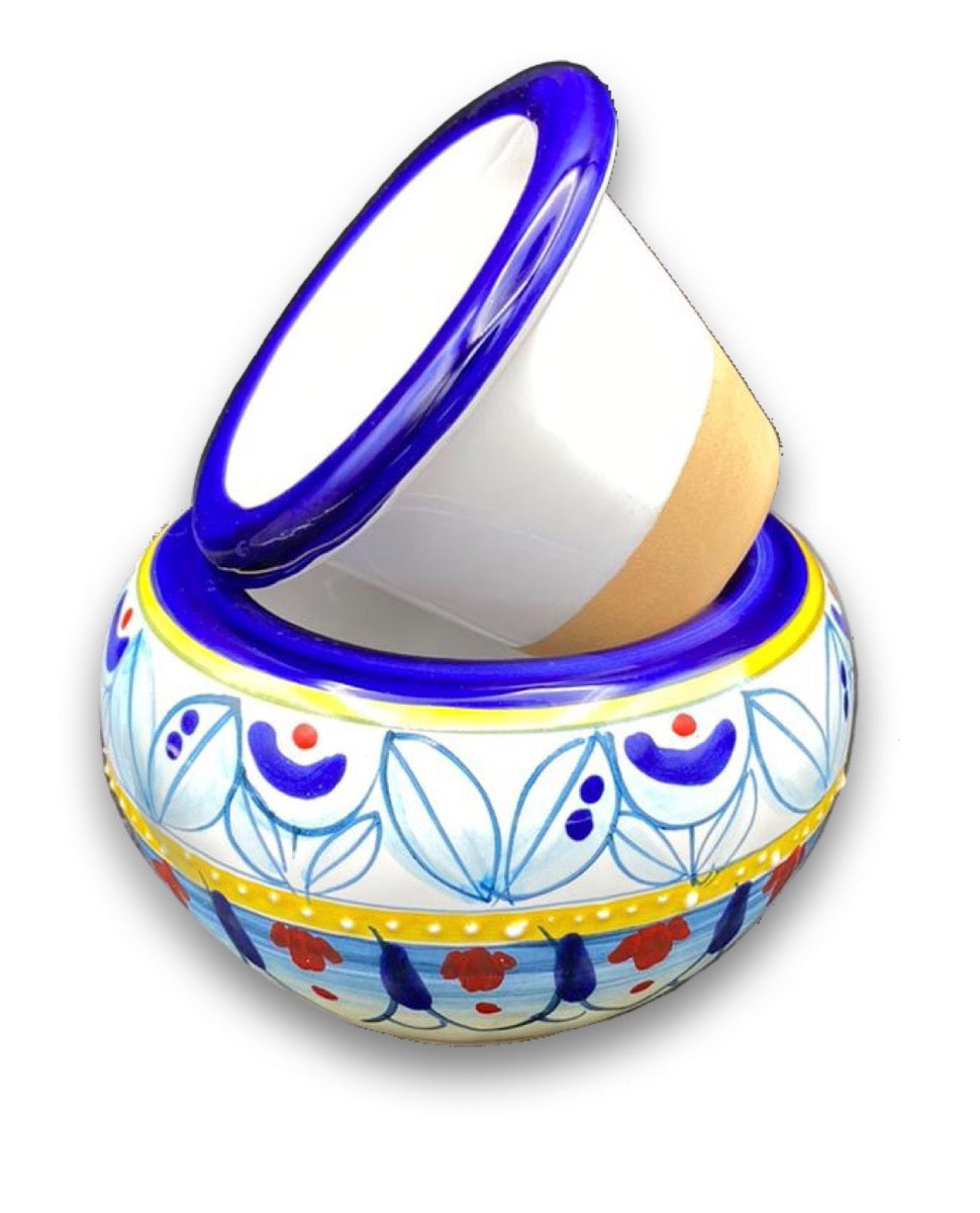 Caspò a testina in ceramica di Vietri