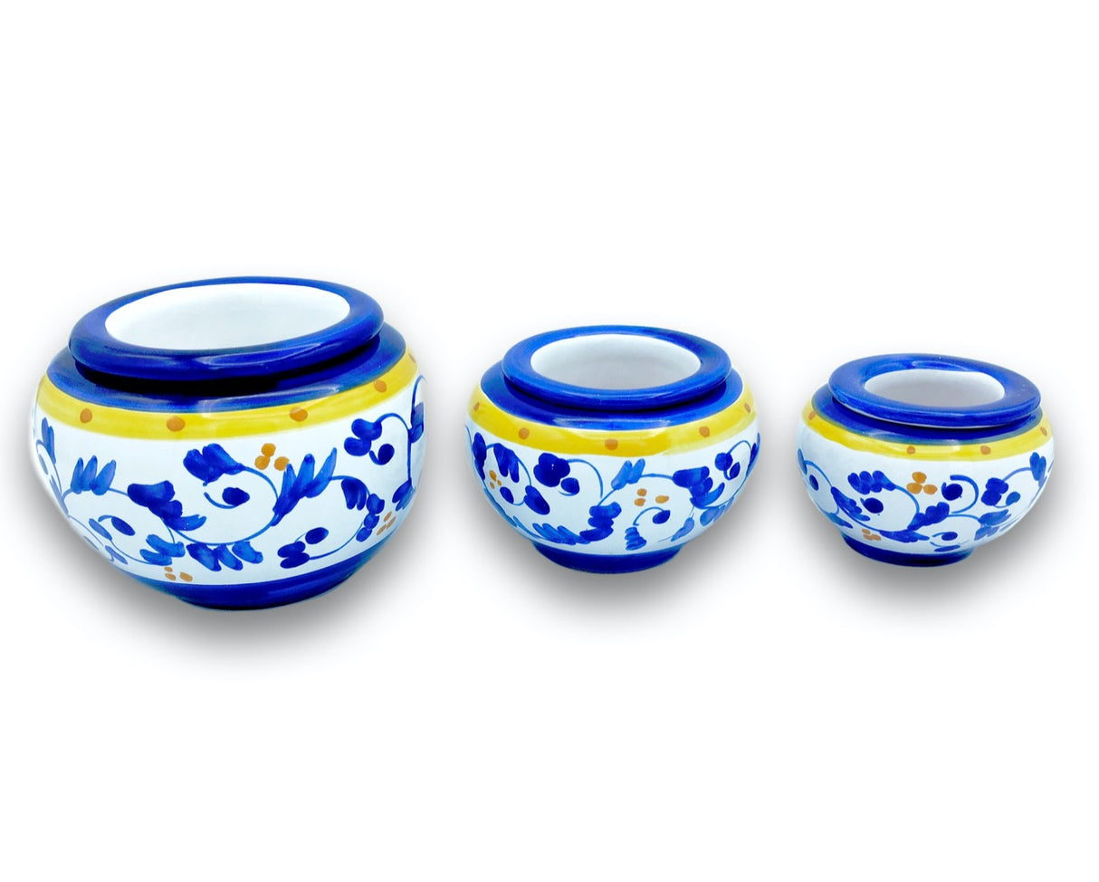 Caspò a testina in ceramica di Vietri
