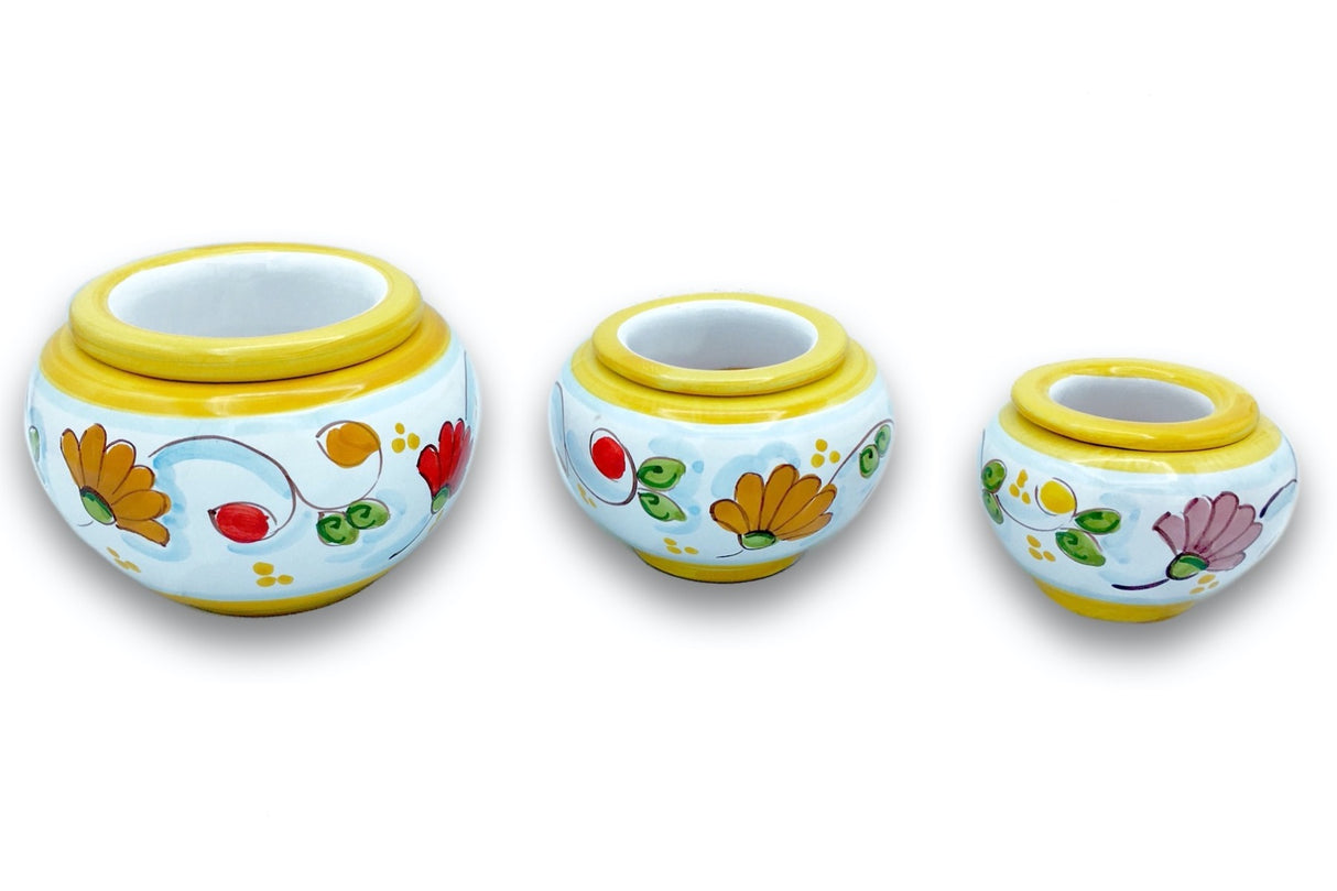 Caspò a testina in ceramica di Vietri