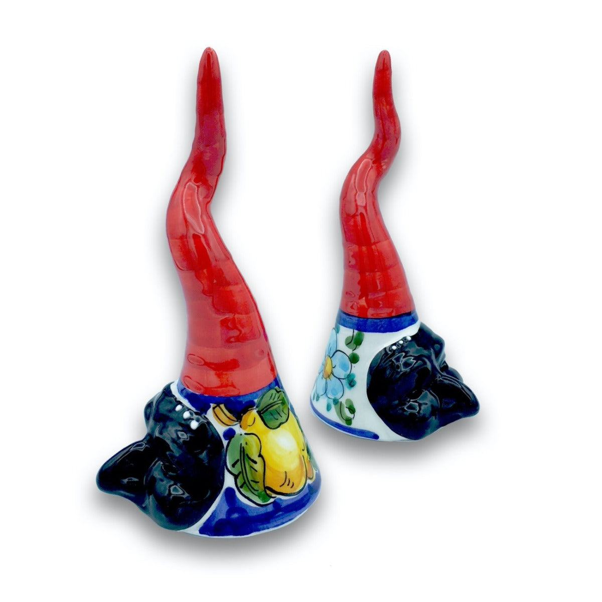 Corno con maschera in ceramica di Vietri