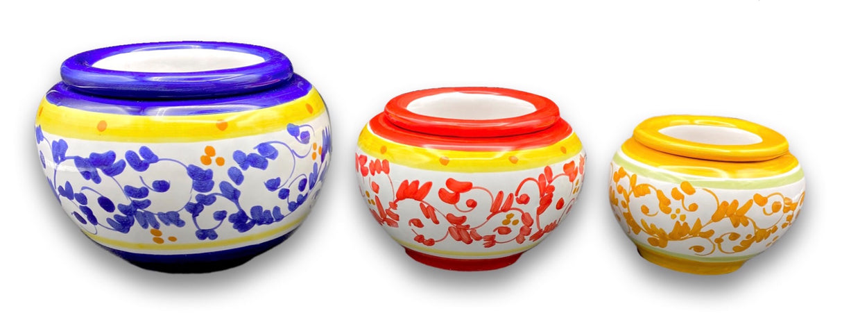 Caspò a testina in ceramica di Vietri