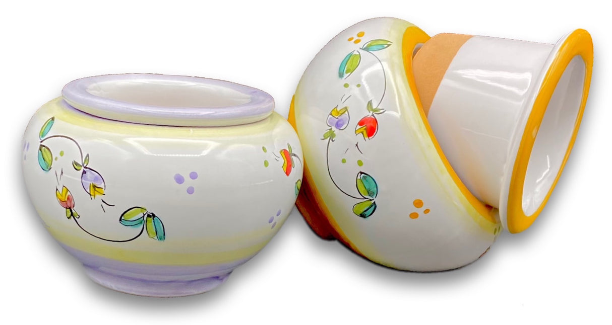 Caspò a testina in ceramica di Vietri