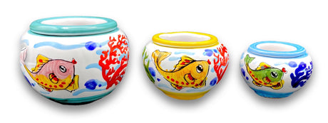 Caspò a testina in ceramica di Vietri