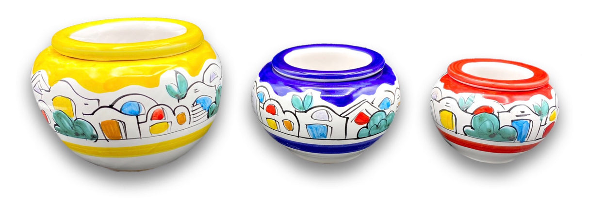 Caspò a testina in ceramica di Vietri