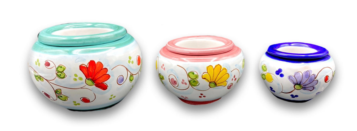 Caspò a testina in ceramica di Vietri