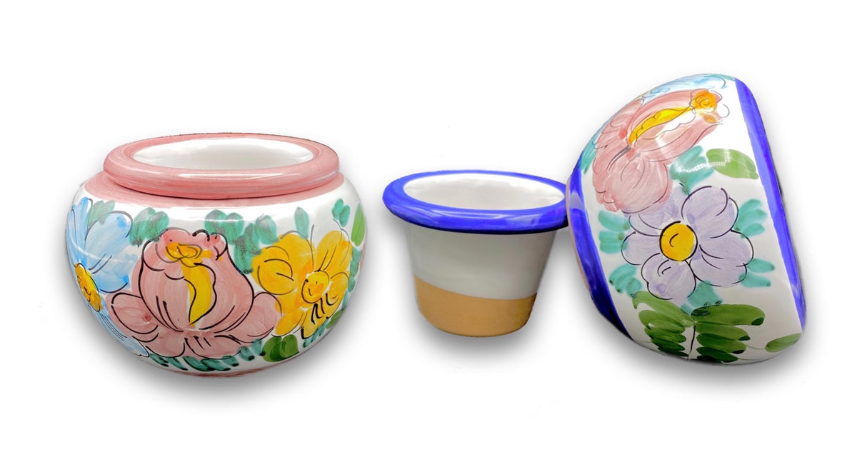 Caspò a testina in ceramica di Vietri