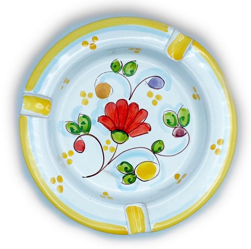 Posacenere rotondo in ceramica di Vietri 