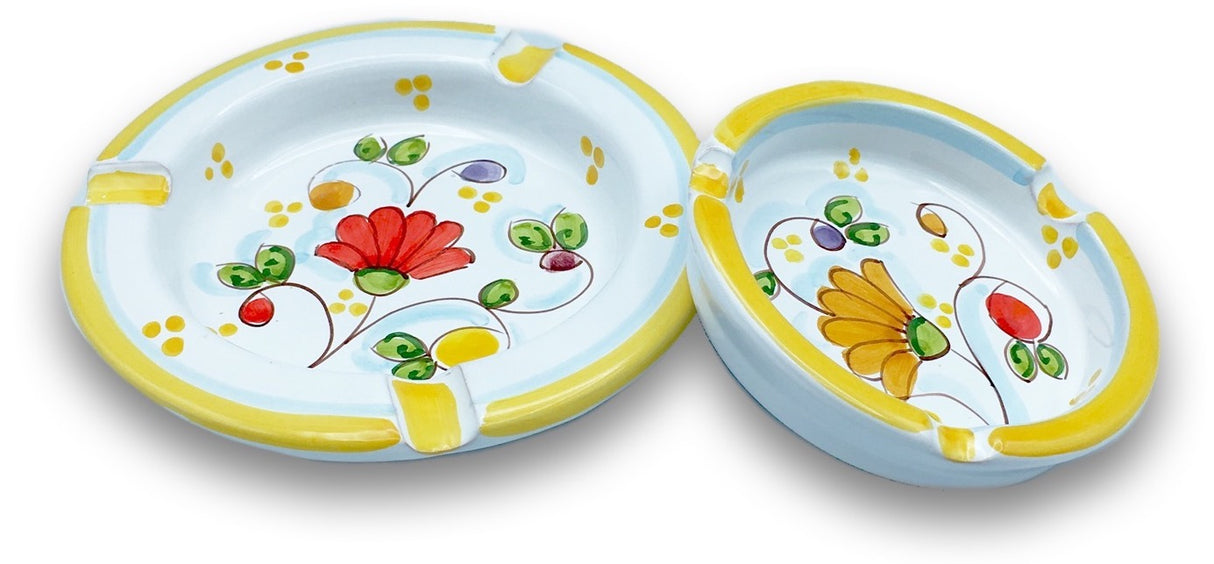 Posacenere rotondo in ceramica di Vietri 