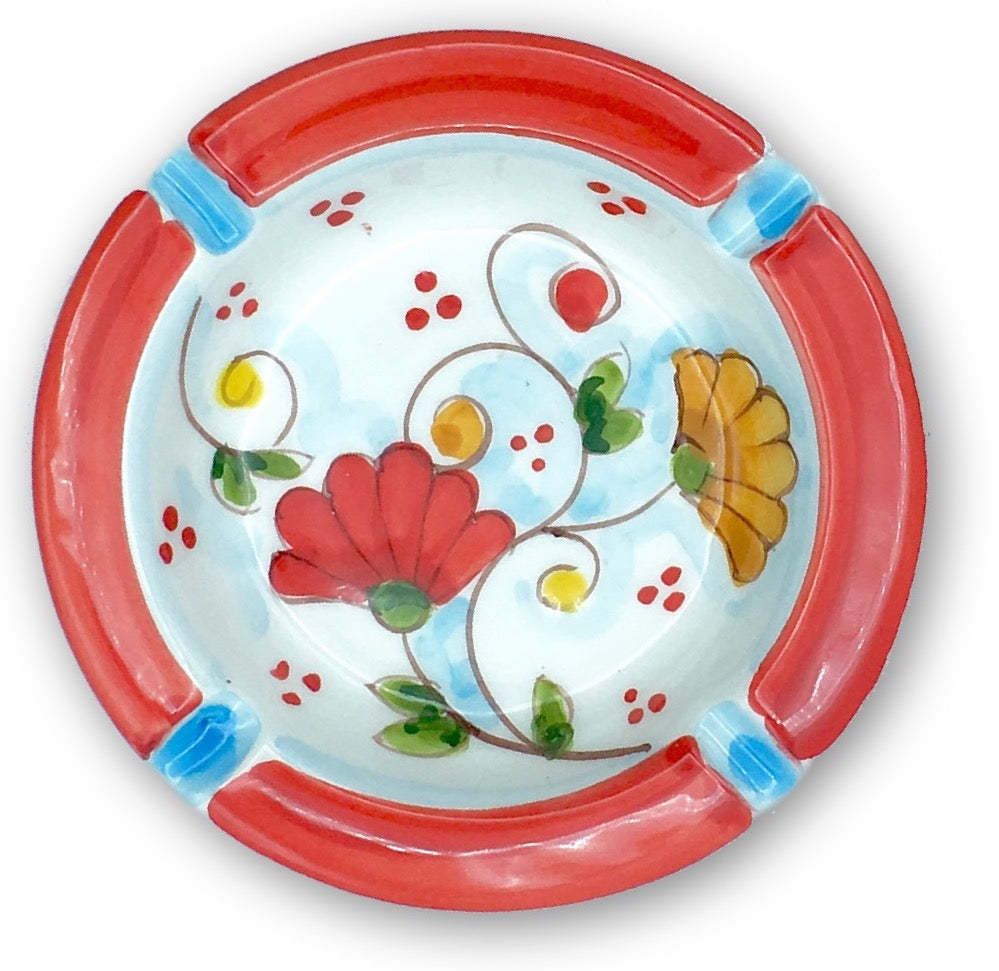 Posacenere rotondo in ceramica di Vietri 