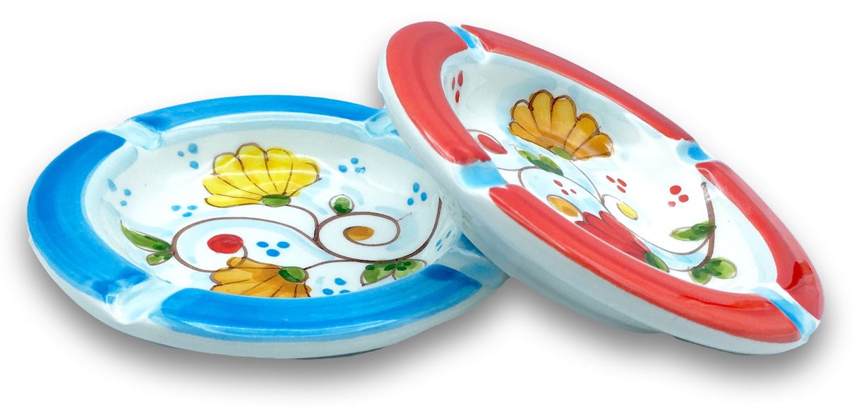 Posacenere rotondo in ceramica di Vietri 