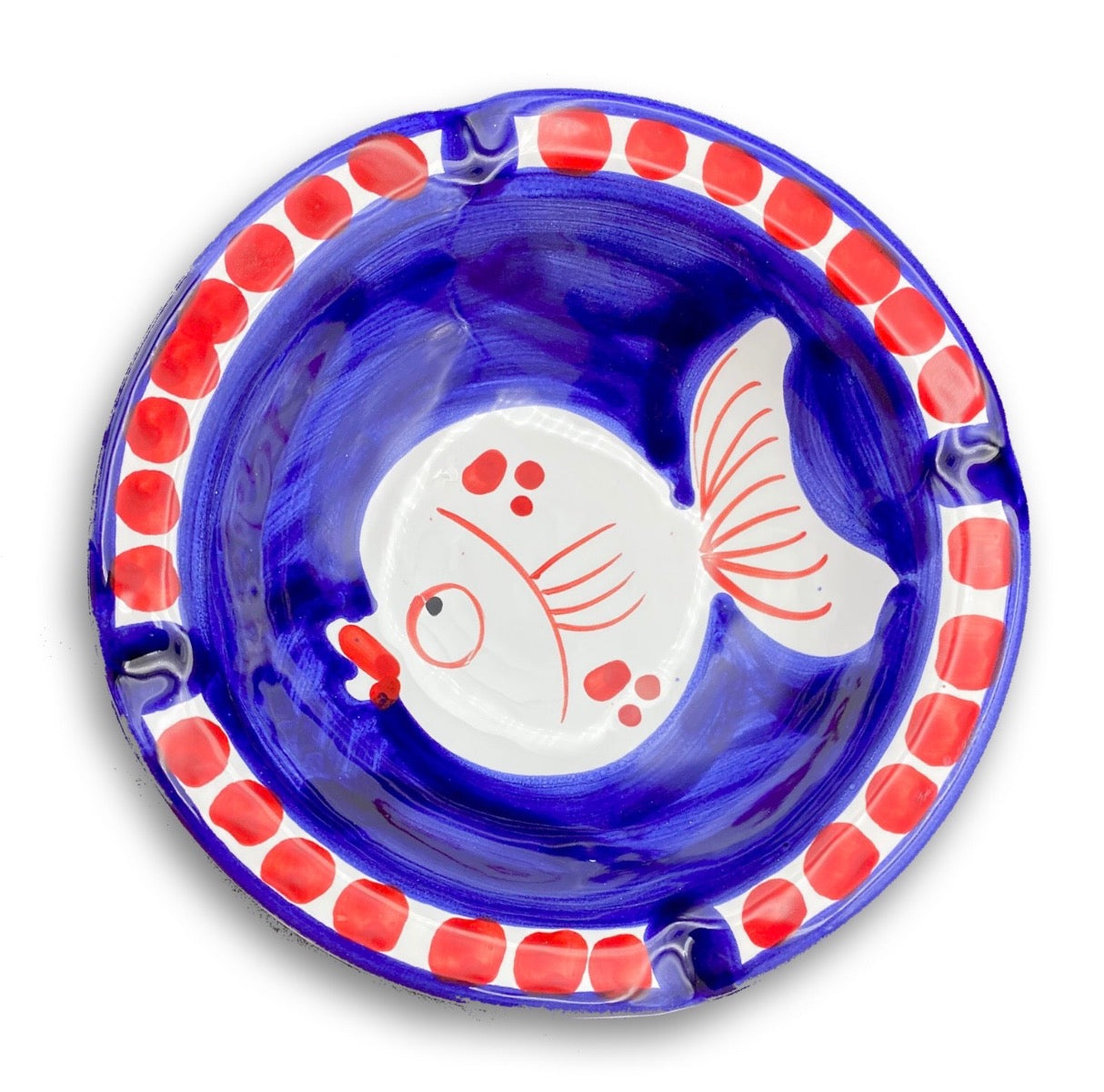 Posacenere rotondo in ceramica di Vietri 