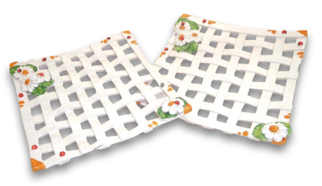 Piatto Intrecciato in Ceramica Vietrese con Angoli Rialzati