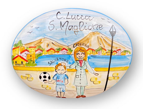 Targa fuori porta Famiglia in ceramica di Vietri