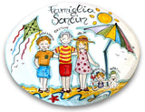 Targa fuori porta Famiglia in ceramica di Vietri
