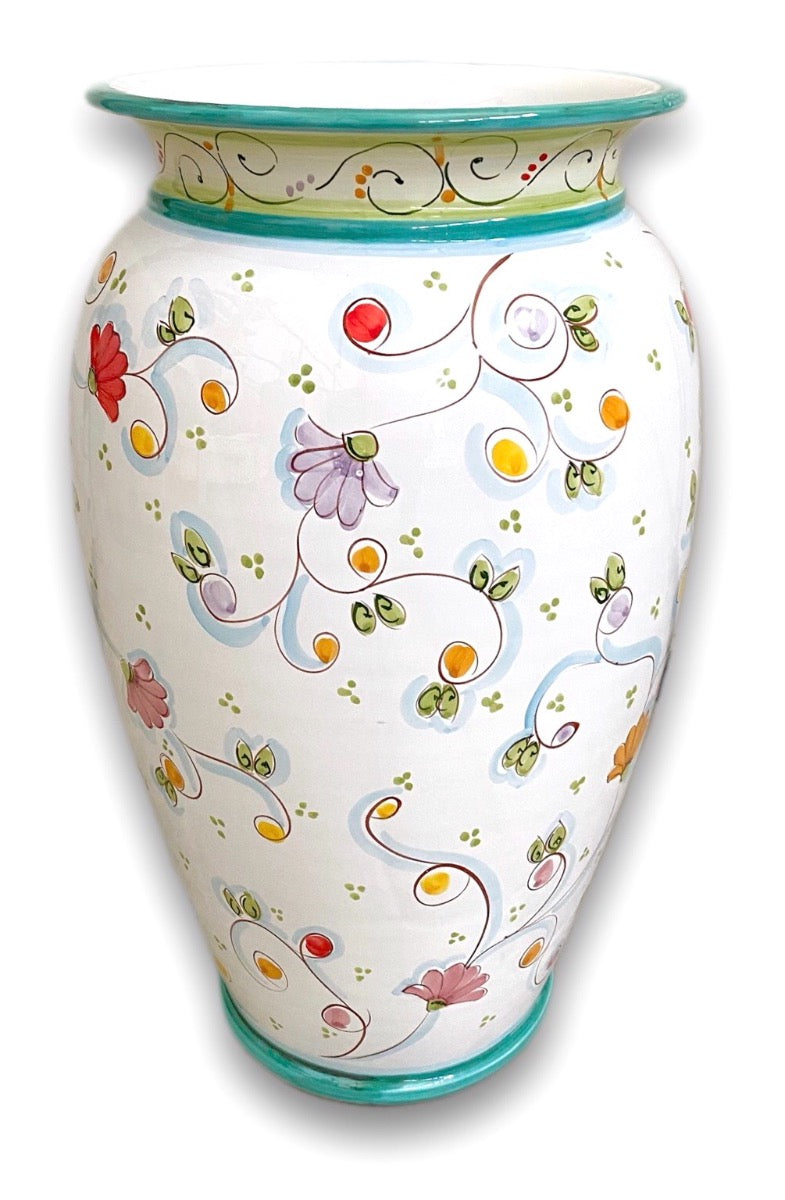 Porta ombrelli svasato in ceramica di Vietri