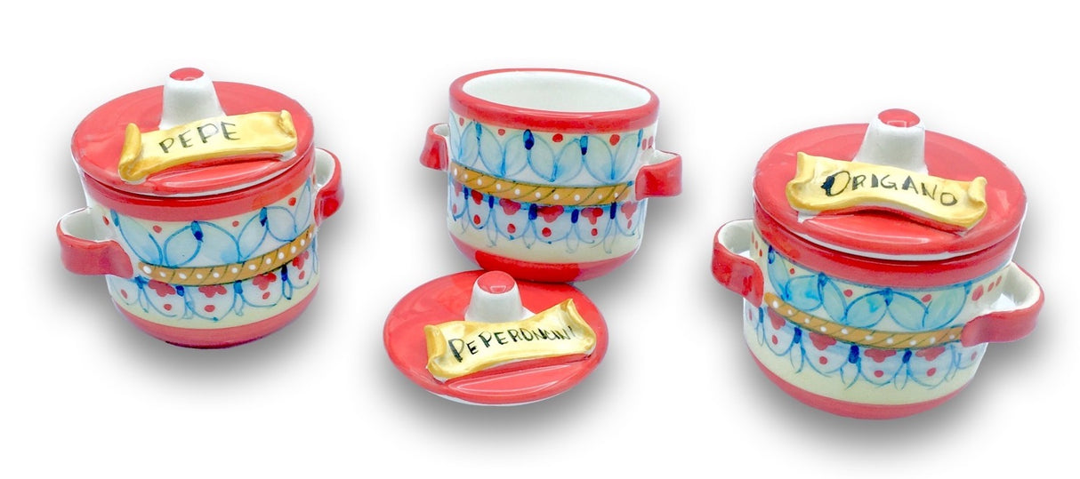 BARATTOLINO PORTA SPEZIE IN CERAMICA DI VIETRI 