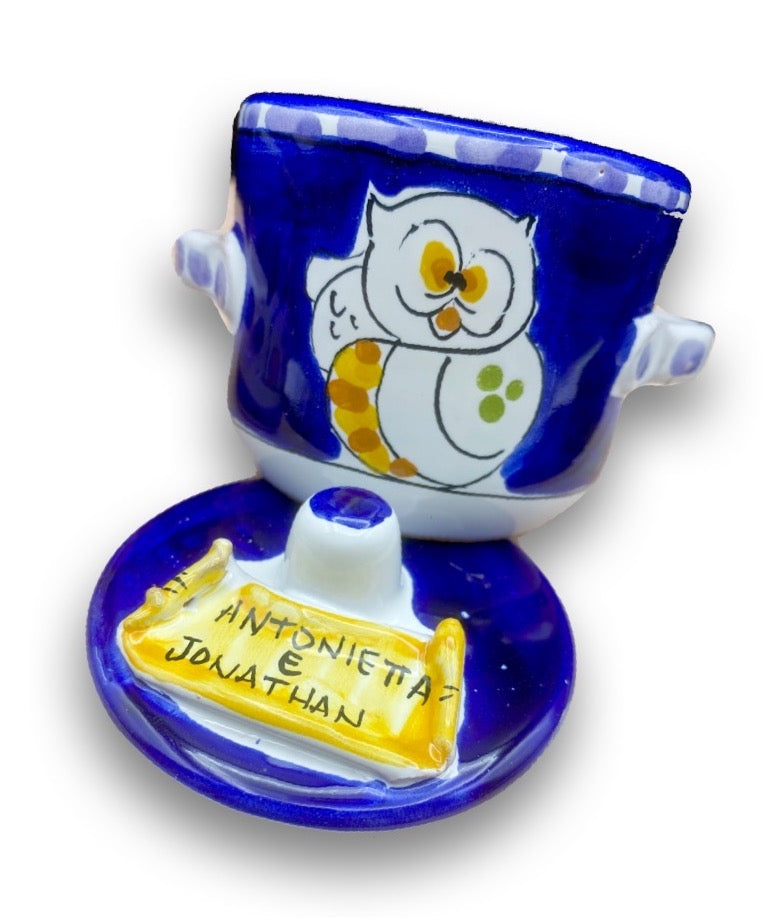 BARATTOLINO PORTA SPEZIE IN CERAMICA DI VIETRI 