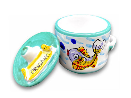 BARATTOLINO PORTA SPEZIE IN CERAMICA DI VIETRI 