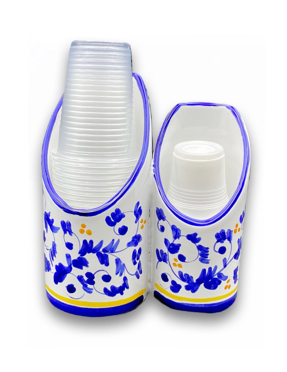 Porta bicchieri doppio in ceramica di Vietri 