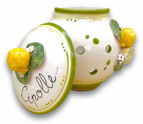 Porta Cipolle Forato in ceramica di Vietri linea I Limoni