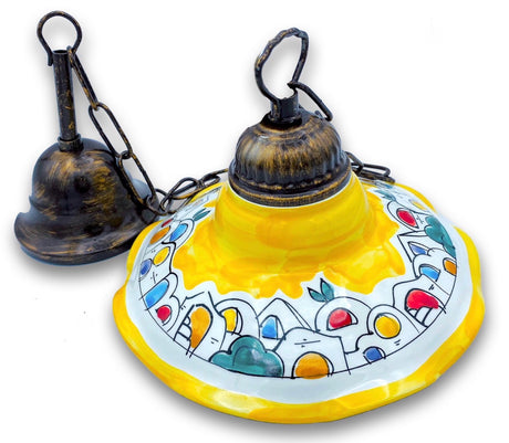 Lampadario in ceramica vietrese DECORO NAIF