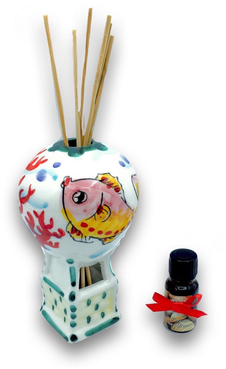 Mongolfiera Profumatore Essenze in Ceramica Vietrese