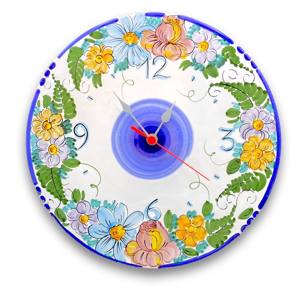 Orologio a disco in ceramica di Vietri