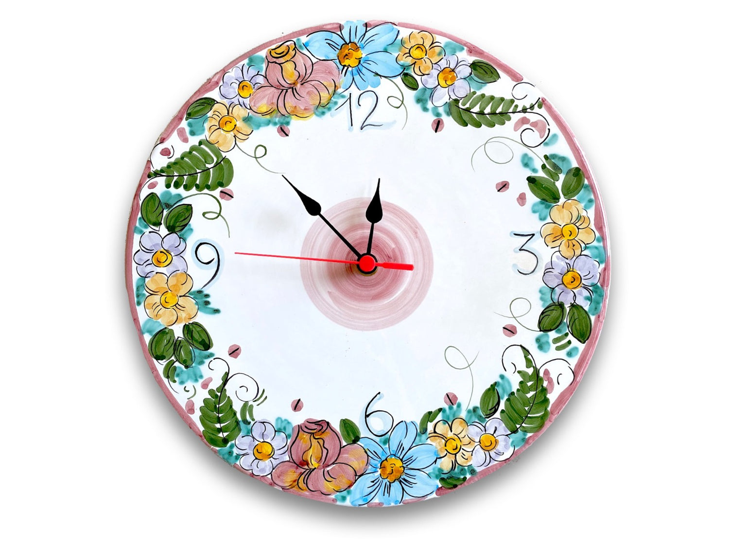 Orologio a disco in ceramica di Vietri