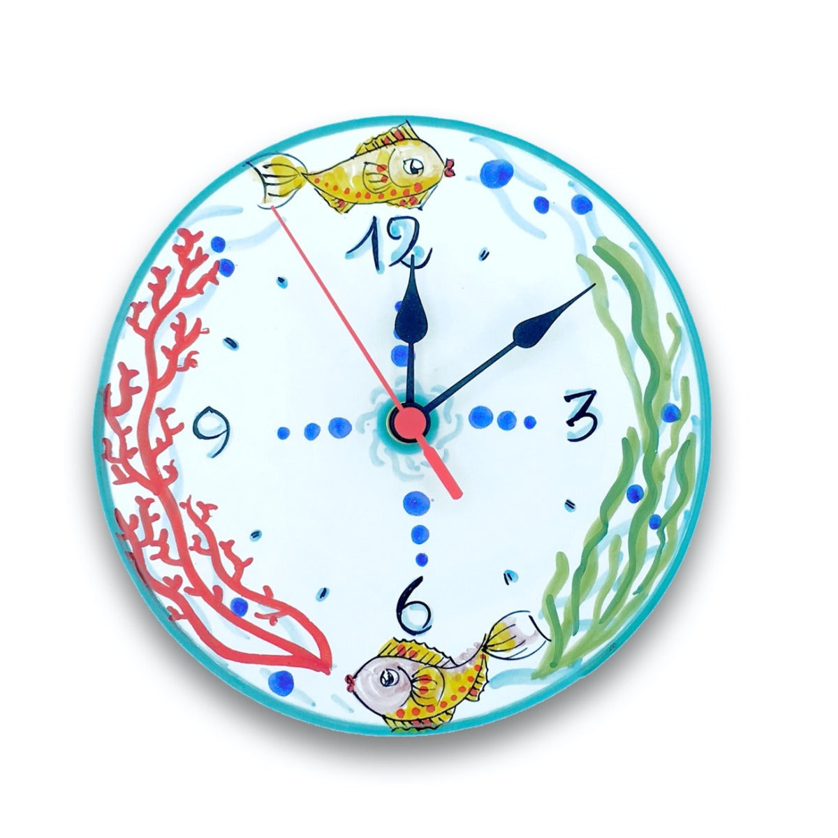 Orologio a disco in ceramica di Vietri