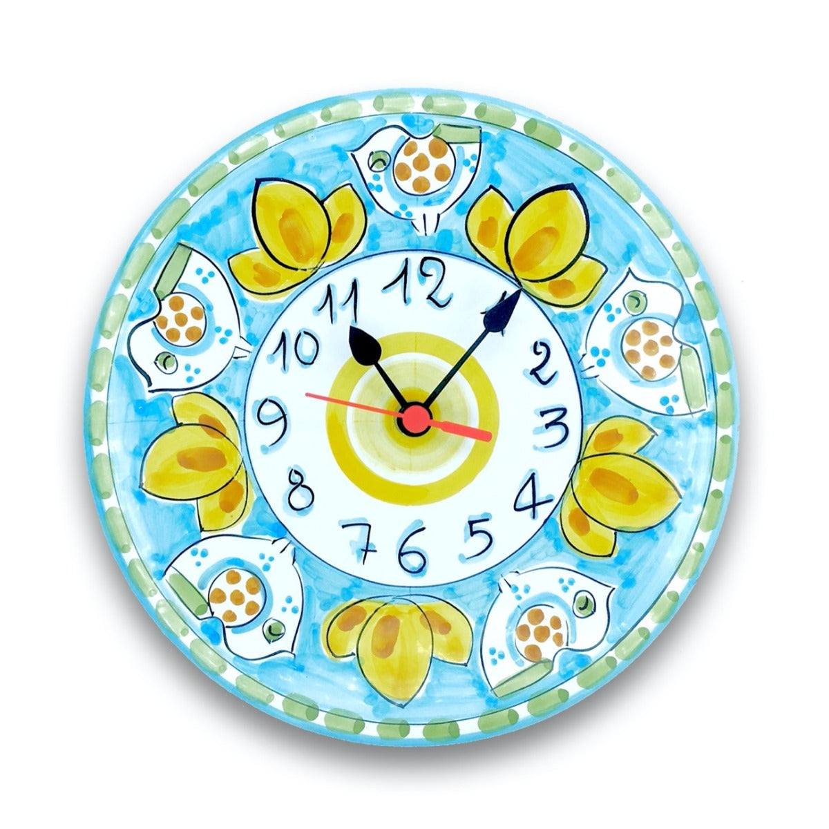 Orologio a disco in ceramica di Vietri