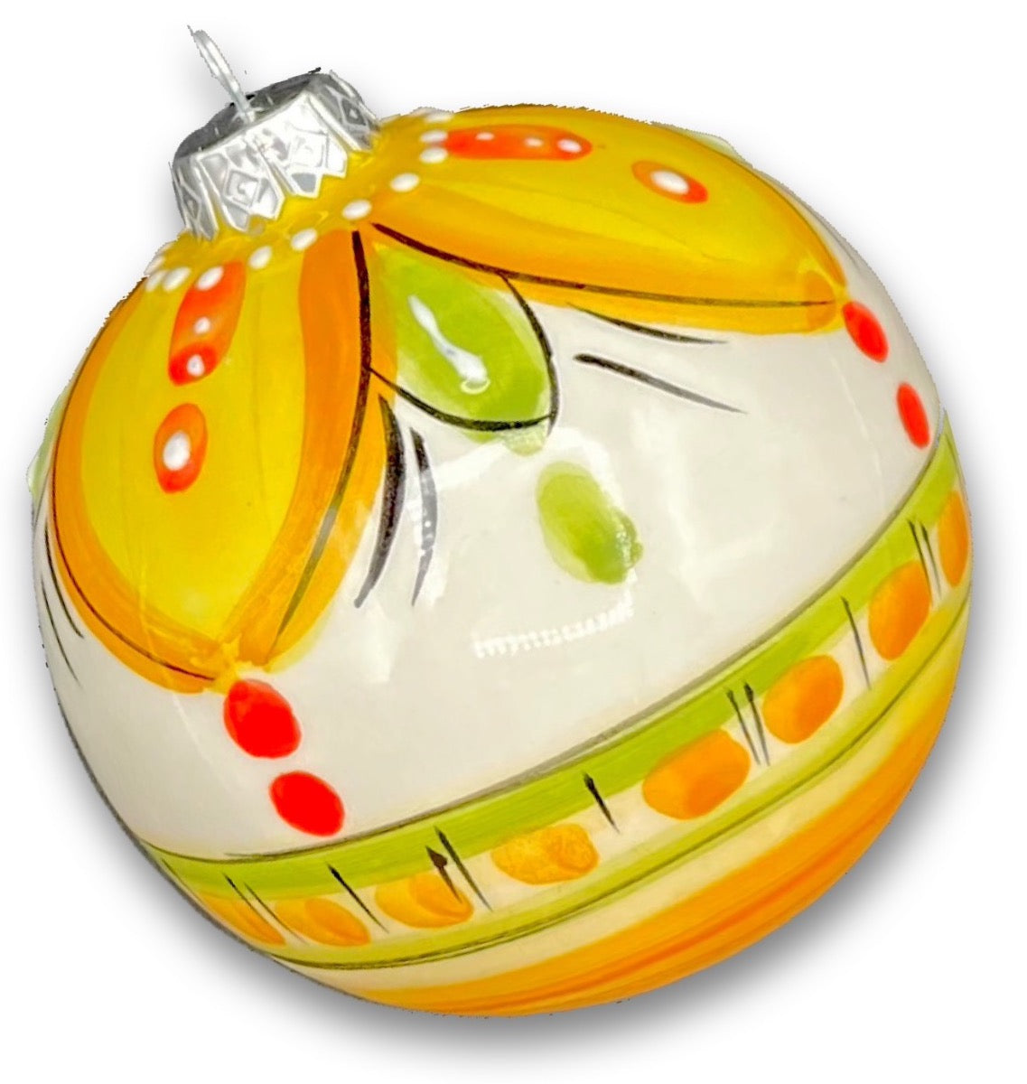 Pallina Natale decoro geometrico in ceramica di Vietri