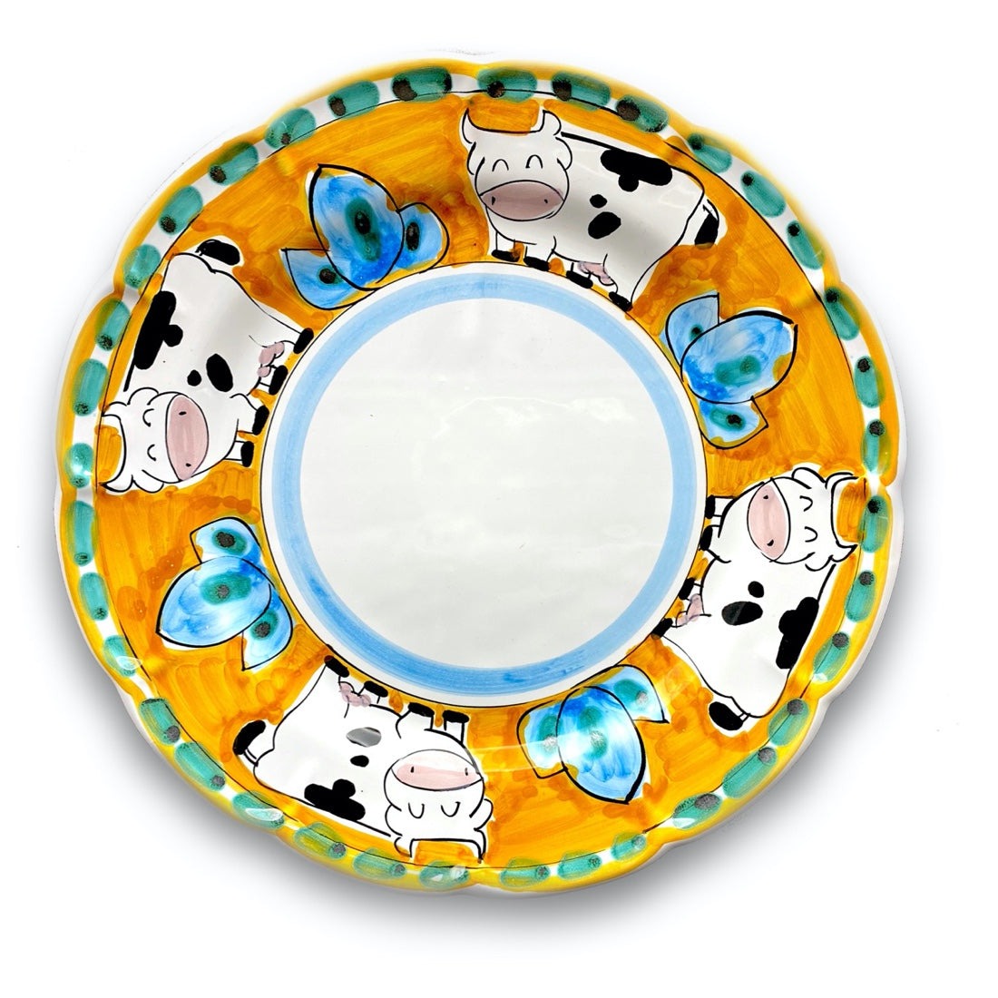 Piatto in ceramica di Vietri Mucca