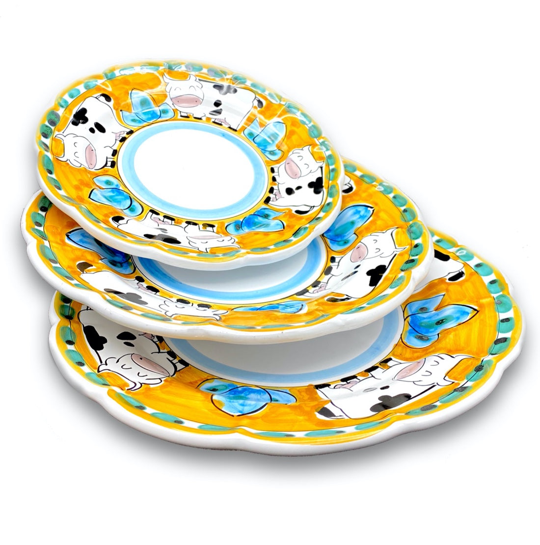 Piatto in ceramica di Vietri Mucca