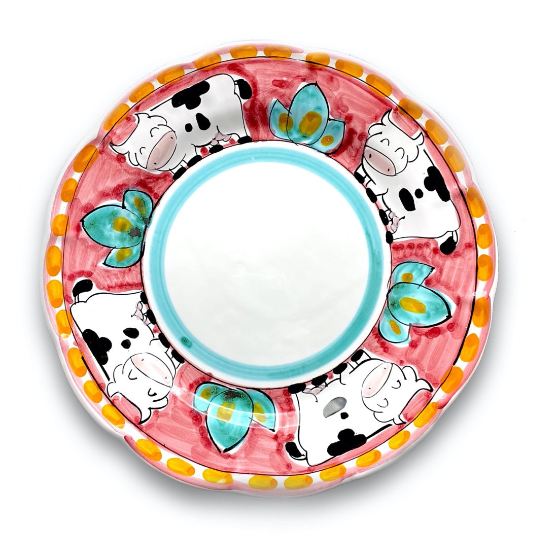 Piatto in ceramica di Vietri Mucca