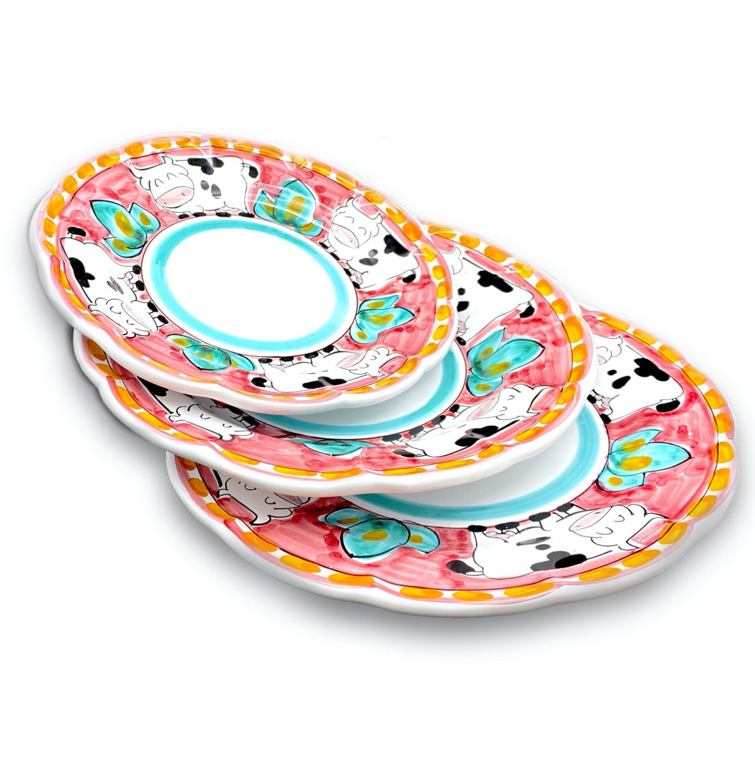 Piatto in ceramica di Vietri Mucca