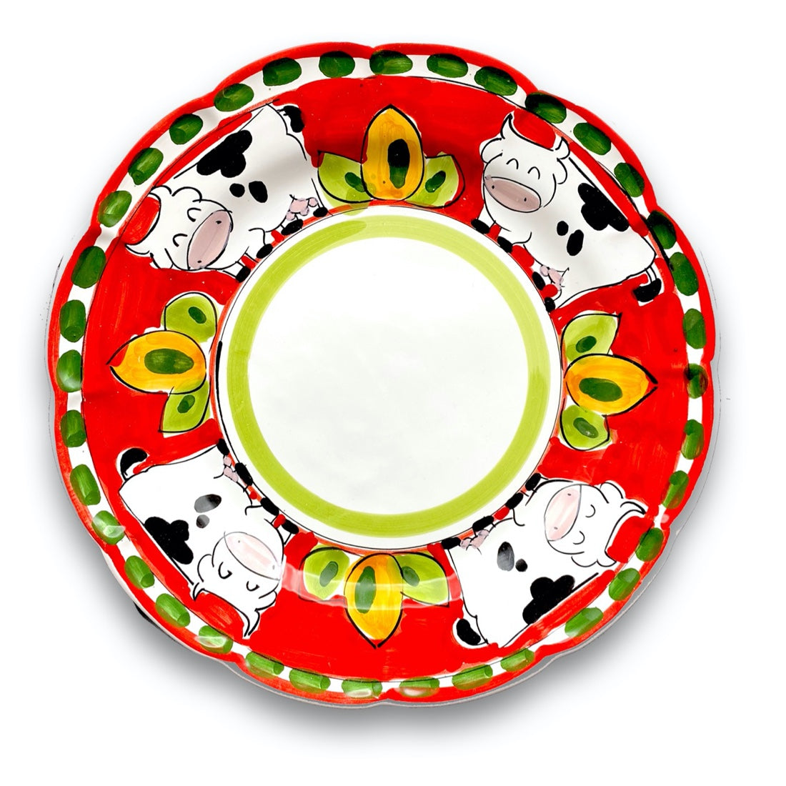 Piatto in ceramica di Vietri Mucca