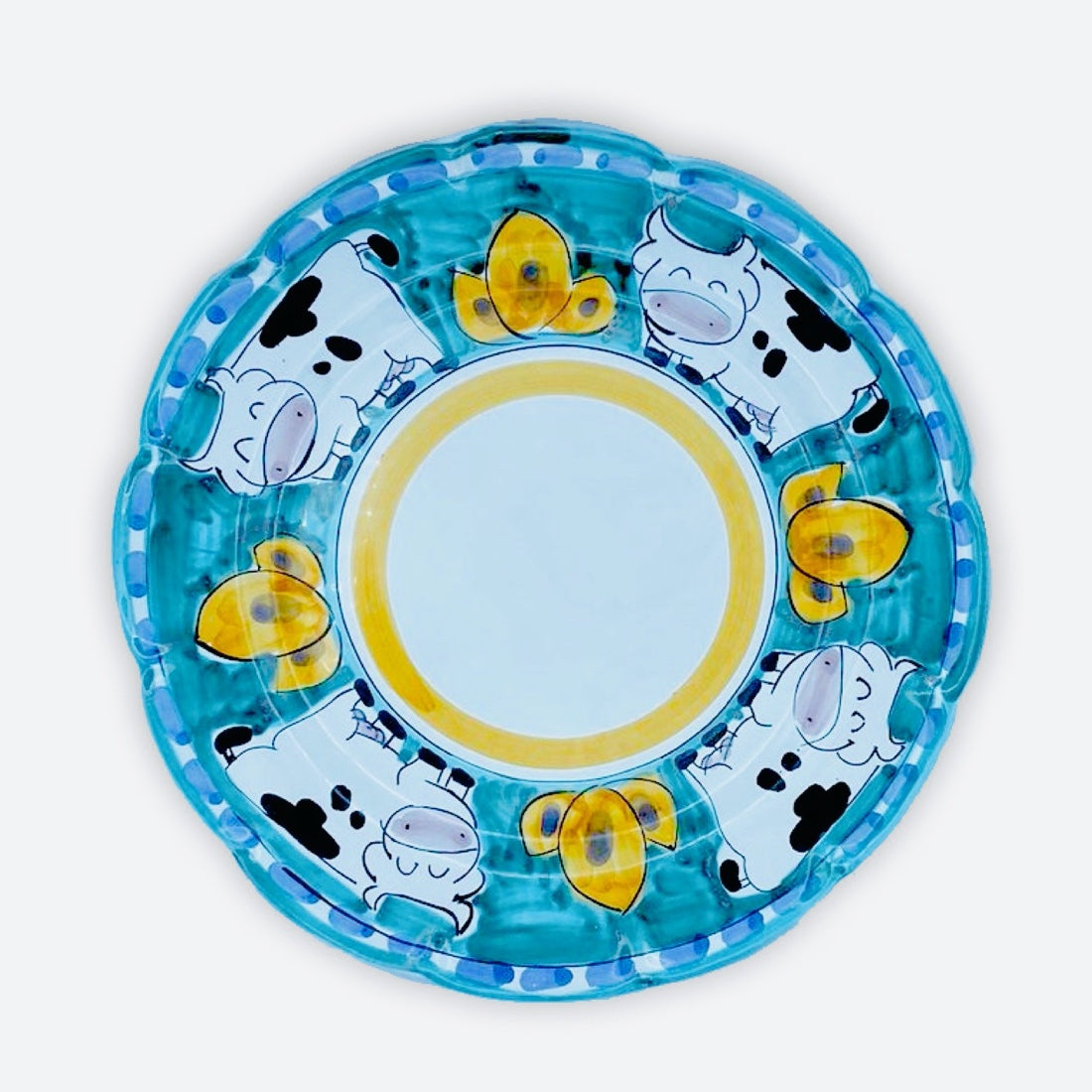 Piatto in ceramica di Vietri Mucca