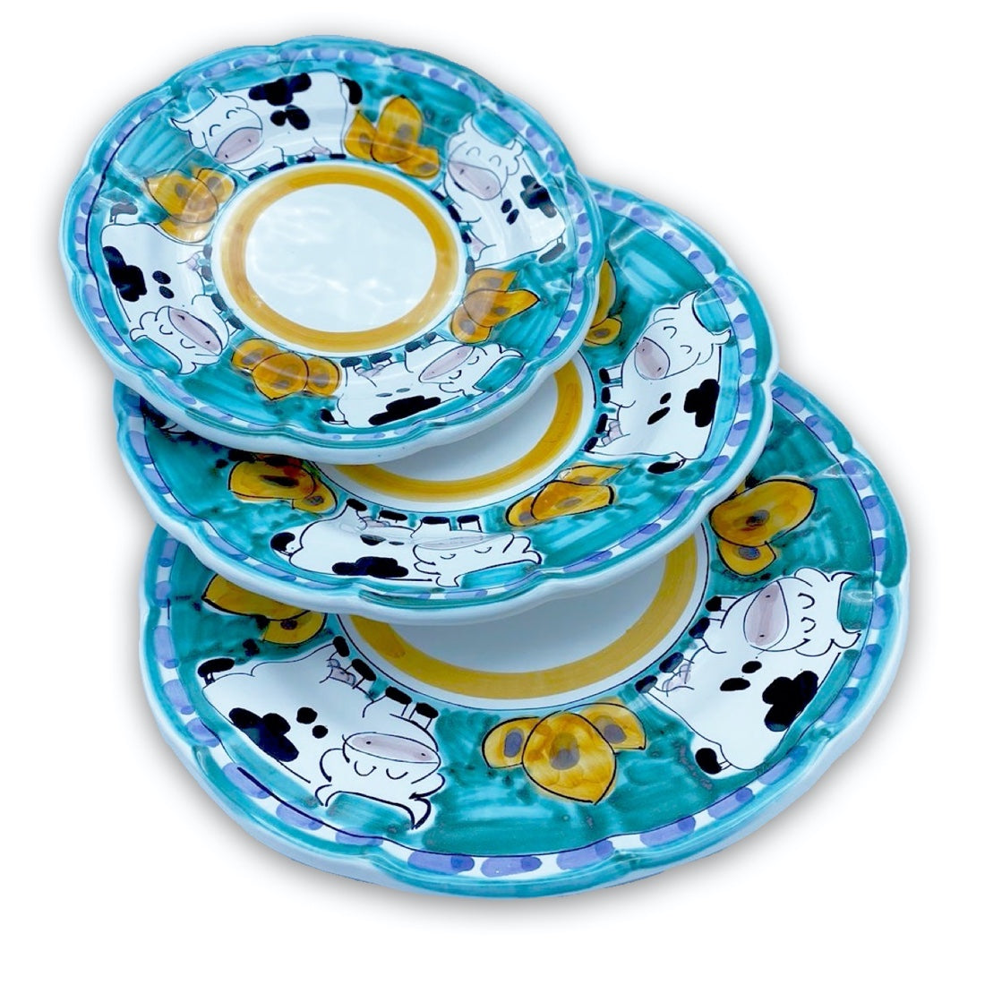 Piatto in ceramica di Vietri Mucca