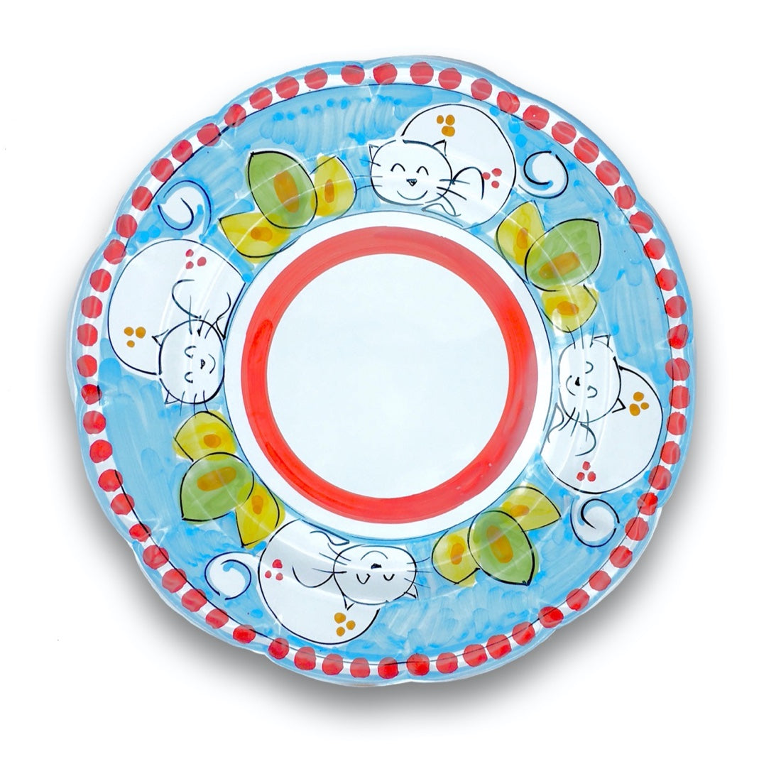 Piatto in ceramica di Vietri Gatto 