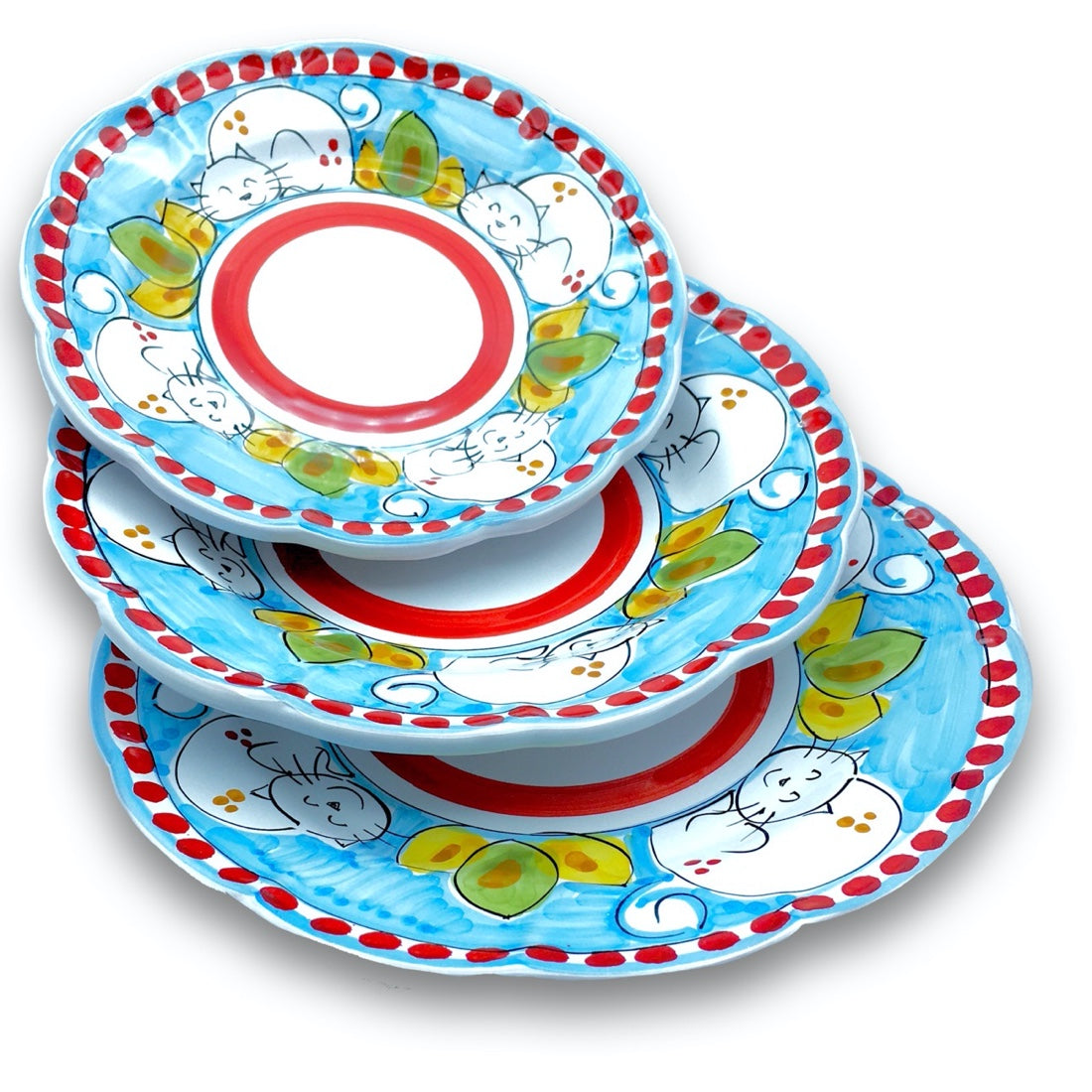 Piatto in ceramica di Vietri Gatto 