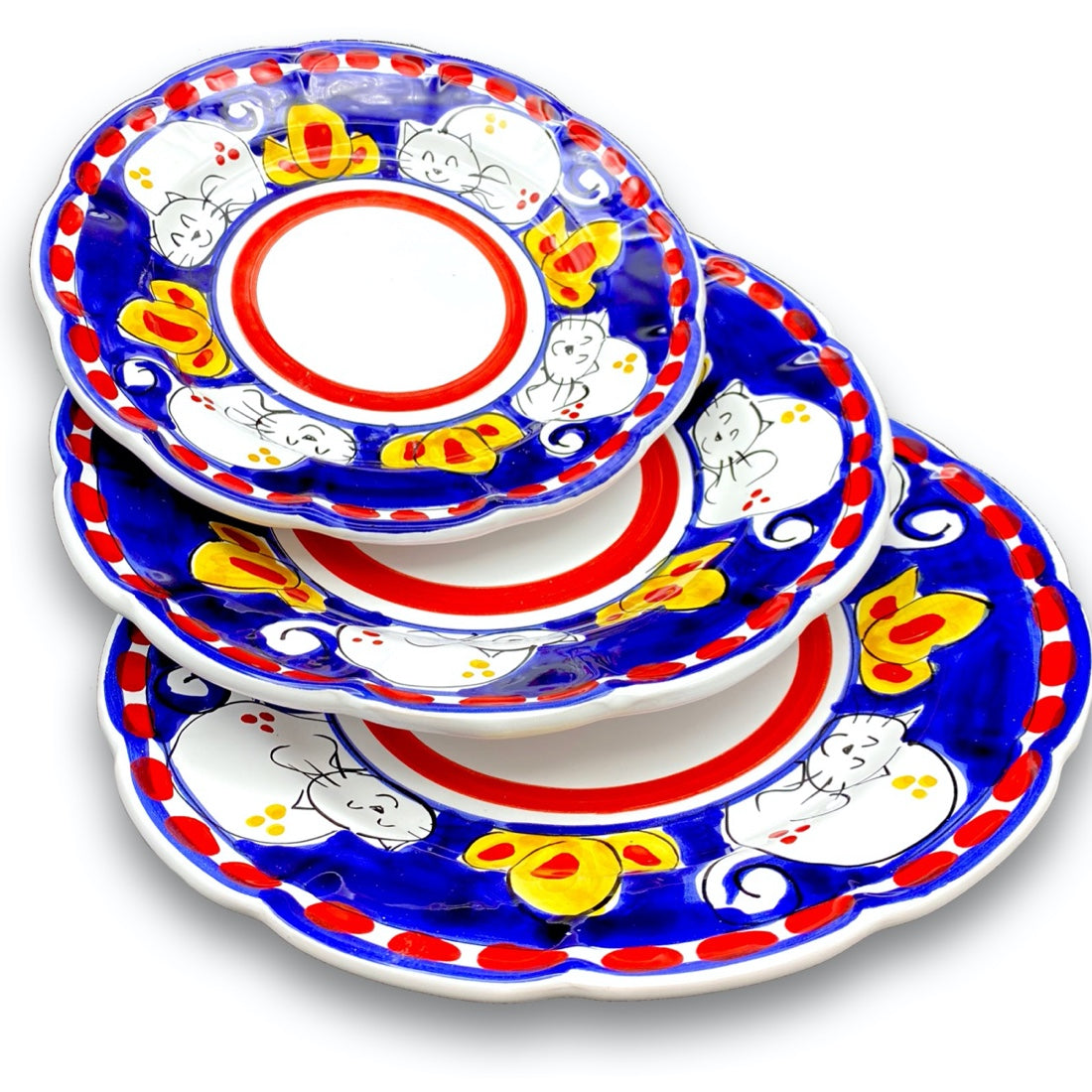 Piatto in ceramica di Vietri Gatto 