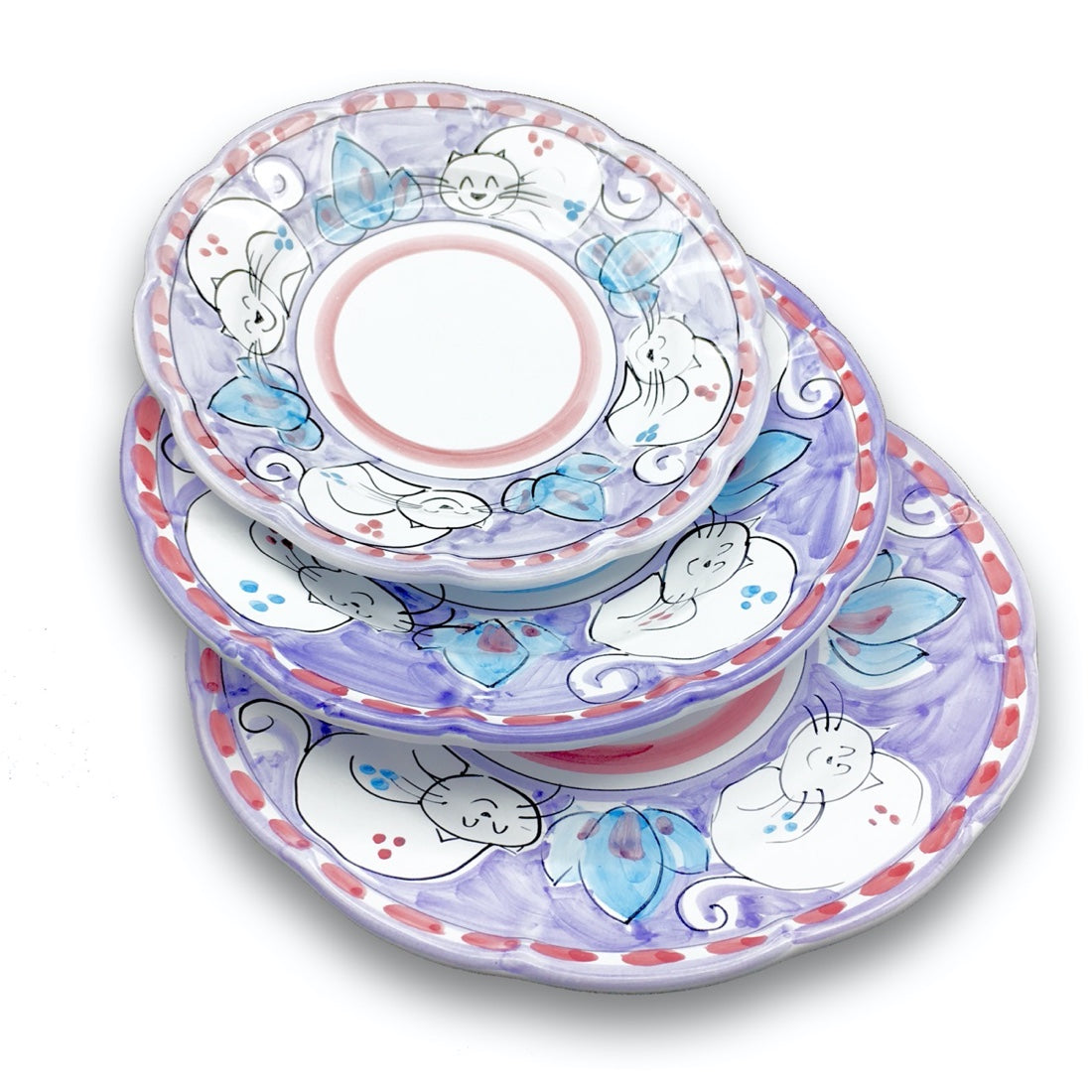 Piatto in ceramica di Vietri Gatto 