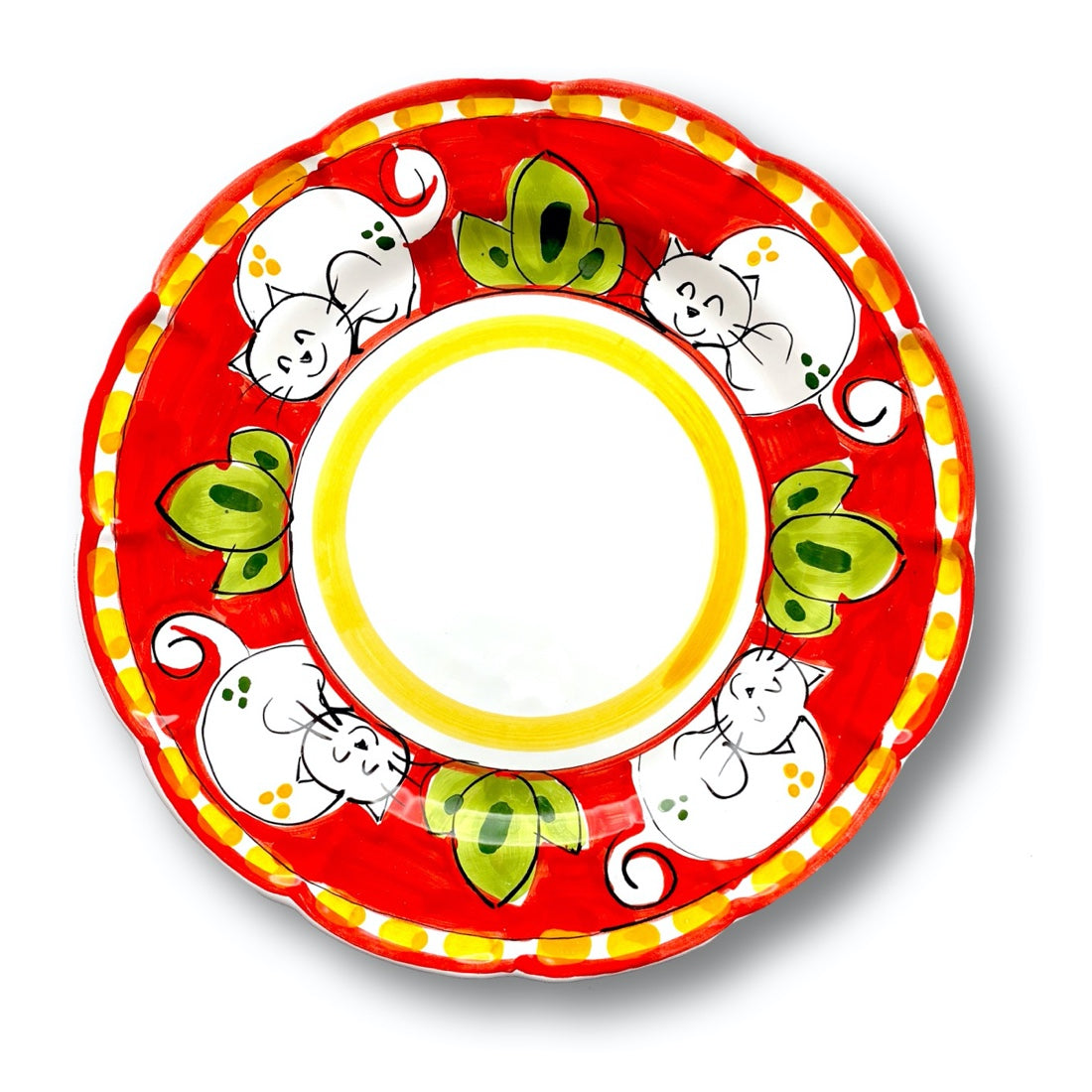Piatto in ceramica di Vietri Gatto 