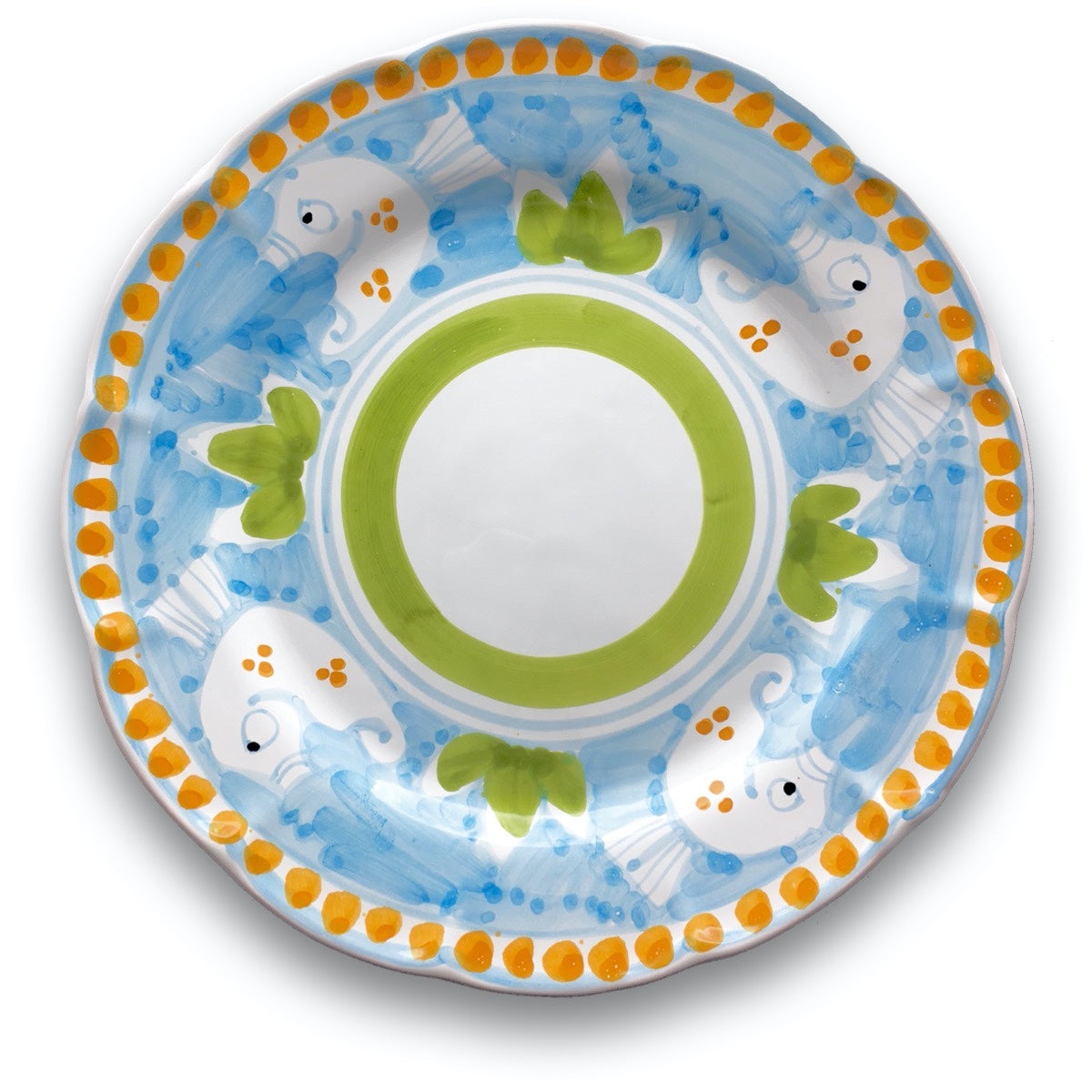 Piatto Vietri in Ceramica DECORO IPPOCAMPO