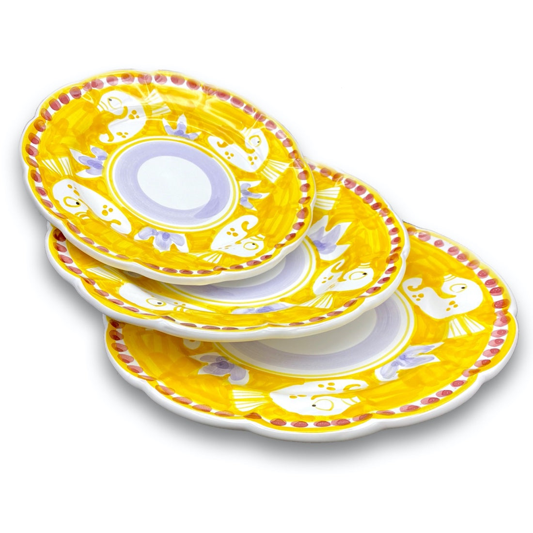 Piatto in ceramica di Vietri Ippocampo