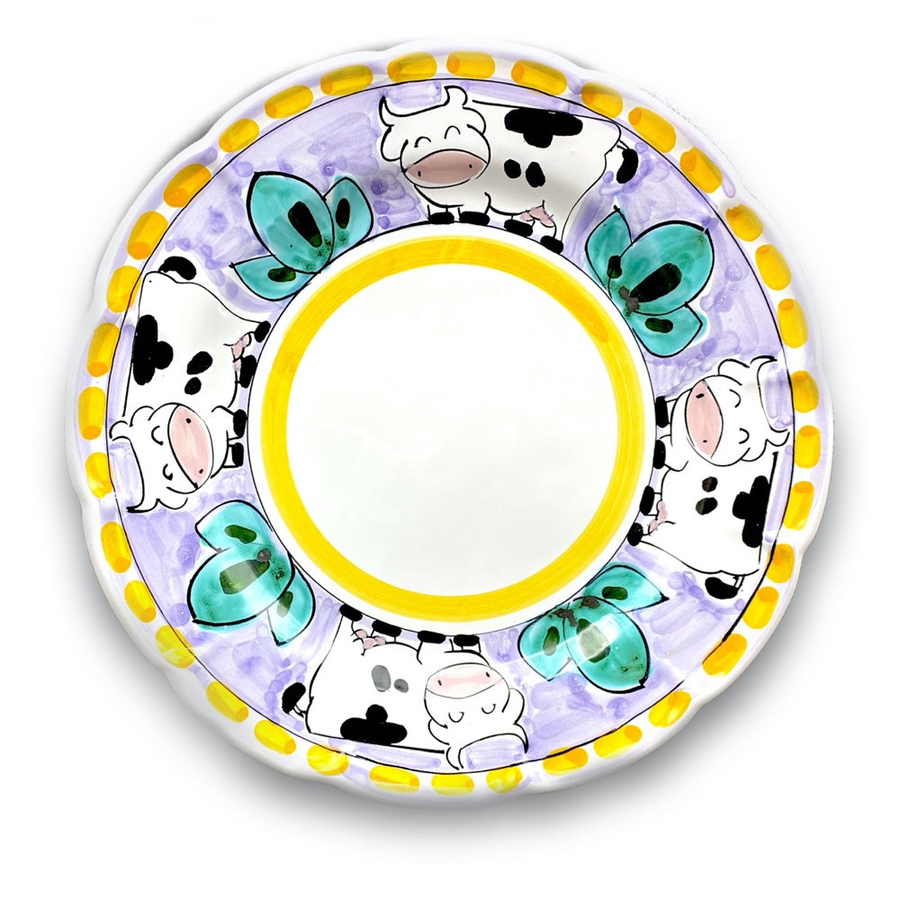 Piatto in ceramica di Vietri Mucca