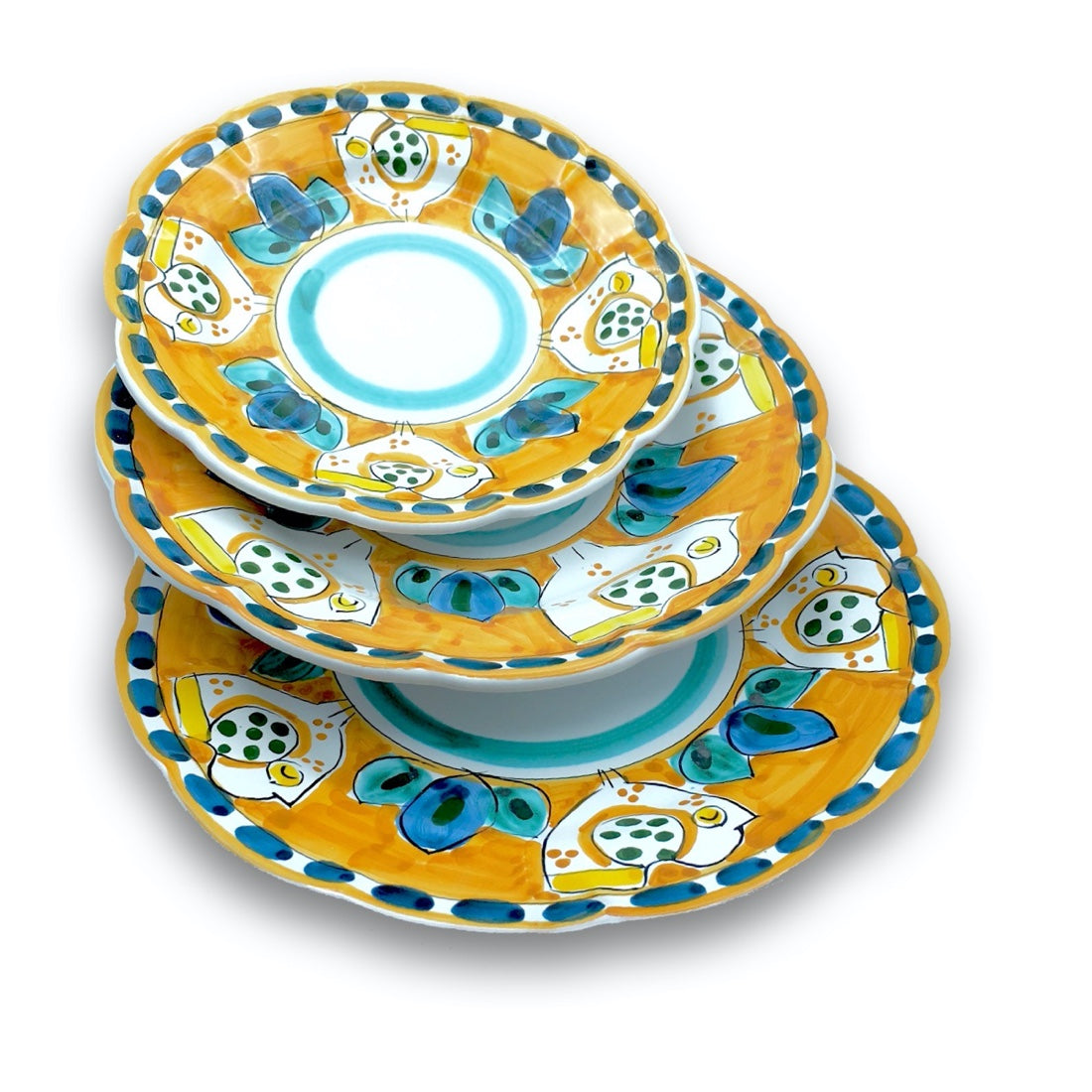 Piatto in ceramica di Vietri Pulcino New