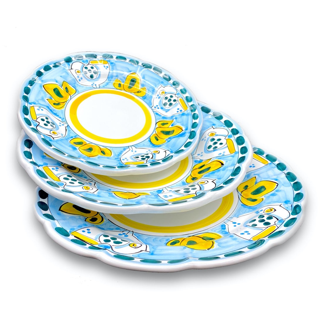 Piatto in ceramica di Vietri Pulcino New